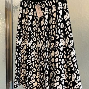 Philosophy Black and White Leopard Print Knit Skirt